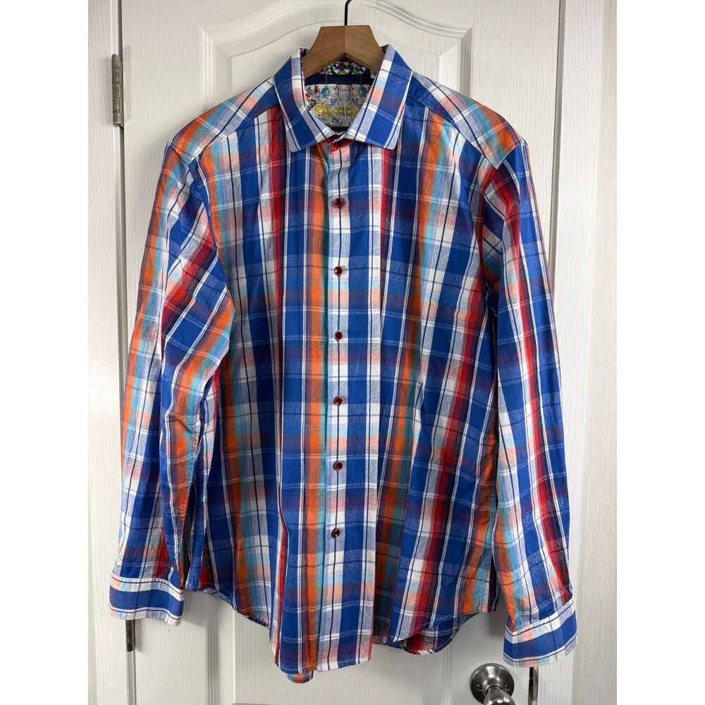 Robert Graham Men's Alaska Woven Plaid Long Sleeve Button Up Shirt Size 2XL